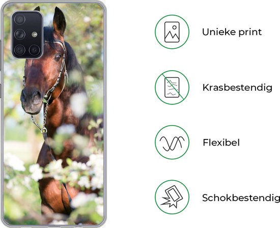 Coque Samsung Galaxy A51 5G - Cheval - Blossom - Printemps - Siliconen
