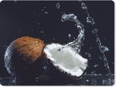 Muismat - Mousepad - Kokosnoot - Stilleven - Water - Zwart - Fruit - 23x19 cm - Muismatten