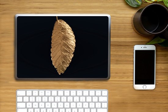 Autocollant pour ordinateur portable - 11,6 pouces - Feuilles - Zwart - Or - Luxe - Nature - 30x21cm - Autocollants pour ordinateur portable - Peau pour ordinateur portable - Couverture