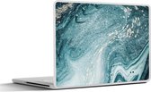 Laptop sticker - 14 inch - Edelstenen - Blauw - Natuur - Marmer - Abstract - 32x5x23x5cm - Laptopstickers - Laptop skin - Cover