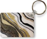 Sleutelhanger - Edelsteen - Abstract - Marmer print - Natuur - Uitdeelcadeautjes - Plastic