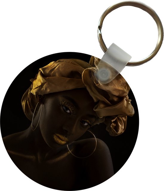 Porte-clés - Femme - Foulard - Or - Luxe - Plastique - Rond