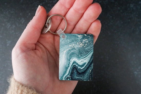 Sleutelhanger - Edelstenen - Blauw - Natuur - Marmer print - Abstract - Uitdeelcadeautjes - Plastic