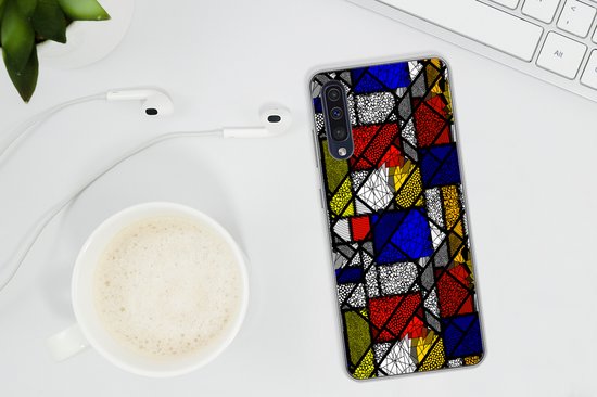 Coque Samsung Galaxy A30s - Mondrian - Glas - Oude Meesters - Oeuvre - Abstrait - Peinture - Coque de téléphone en Siliconen