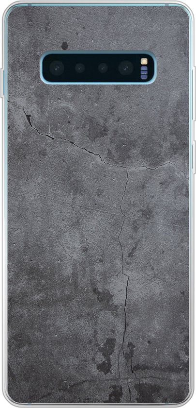 Coque Samsung Galaxy S10 Plus - Industrielle - Béton - Grijs - Ardoise - Rétro - Coque de téléphone en Siliconen