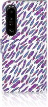 Telefoonhoesje Sony Xperia 1 IV Flip Cover Feathers Color