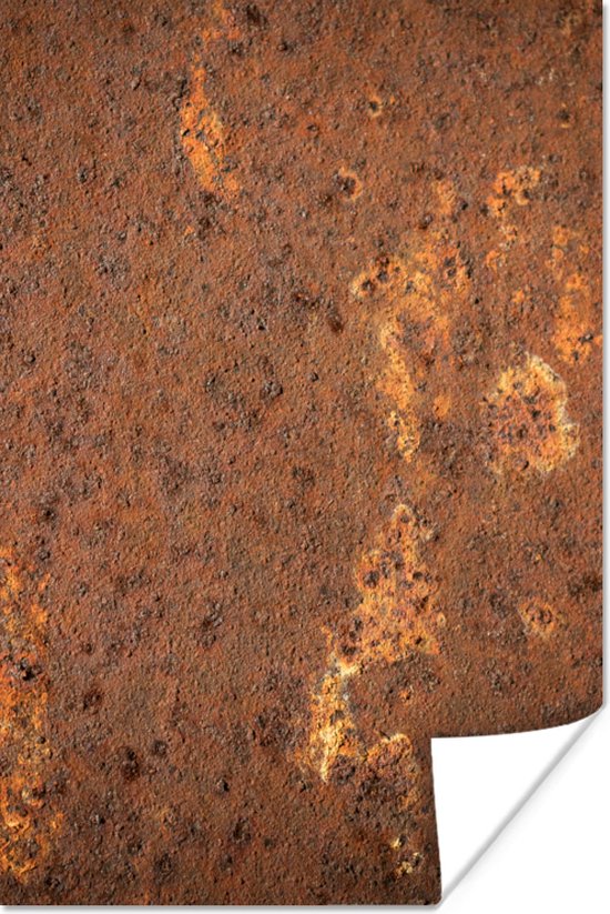 Poster Marron - Oranje - Abstrait - Vintage - Rouille - Motif - 60x90 cm