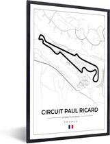 Fotolijst incl. Poster - Racebaan - F1 - Circuit - Frankrijk - Circuit Paul Ricard - Wit - 60x90 cm - Posterlijst