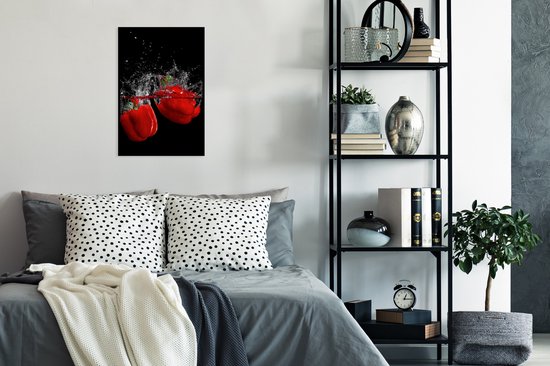 Cadre photo avec affiche - Paprika - Nature morte - Water - Rouge - 40x60 cm - Cadre pour affiche - Décorations de Noël - Décoration de Noël pour l'intérieur - Noël