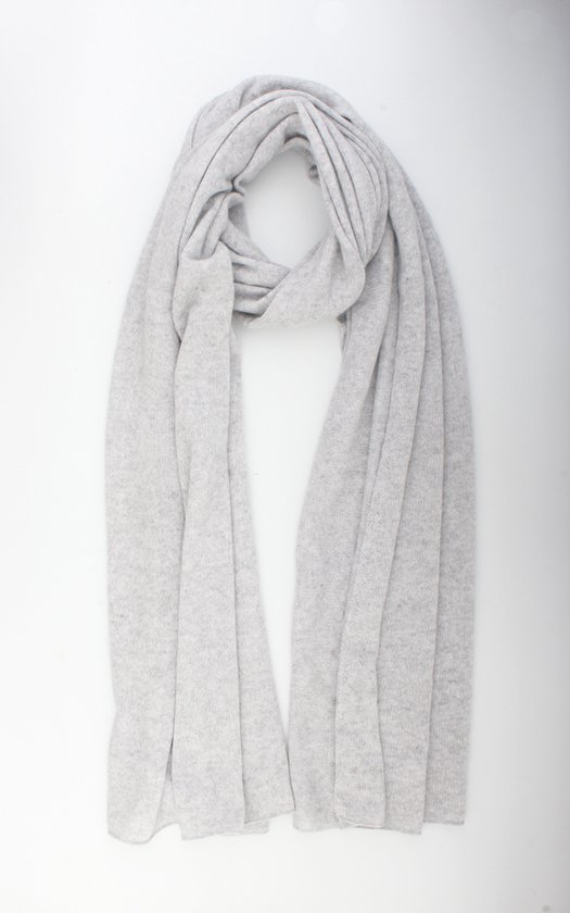 Coco cashmere scarf- valentijn cadeautje voor hem- Omslagdoek- Fijn gebreide kasjmier sjaal- Uni- Cadeau voor man- Cadeau voor vrouw- Cosy chic-Licht grijs