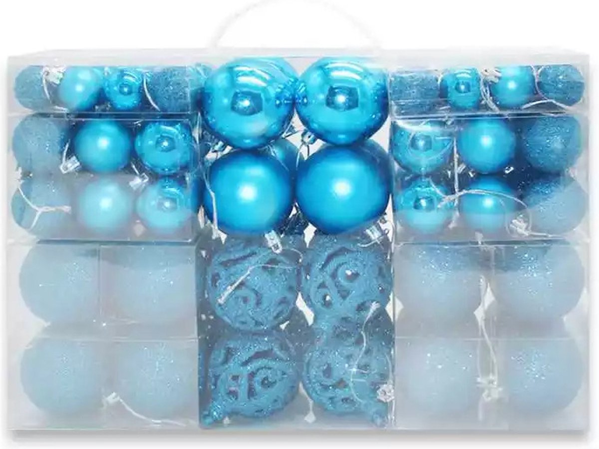 Kerstballen 100 stuks Licht Blauw, Plastic Kerstballen 100 stuks