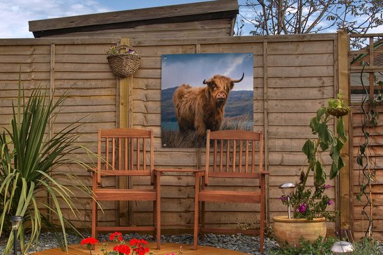 Posters de Posters de jardin Scottish Highlander - Berg - Water - 50x50 cm