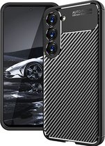 Mobigear Hoesje geschikt voor Samsung Galaxy S23 Telefoonhoesje Flexibel TPU | Mobigear Racing Backcover | Galaxy S23 Case | Back Cover - Zwart