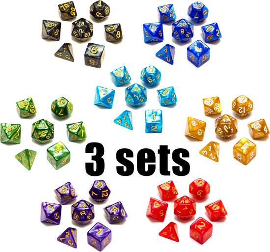 Afbeelding van het spel Dungeons & Dragons dobbelstenen - 3 sets - 21 stuks