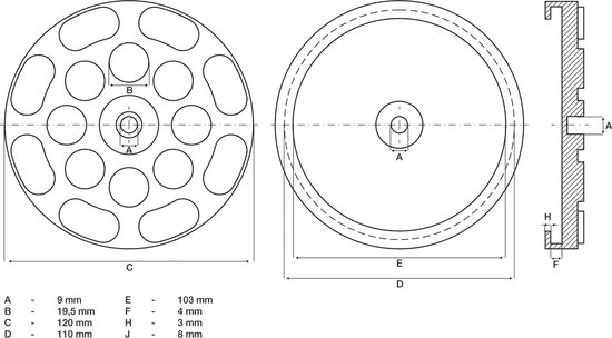 BGS Rubberschijf voor hefplatforms 145 mm