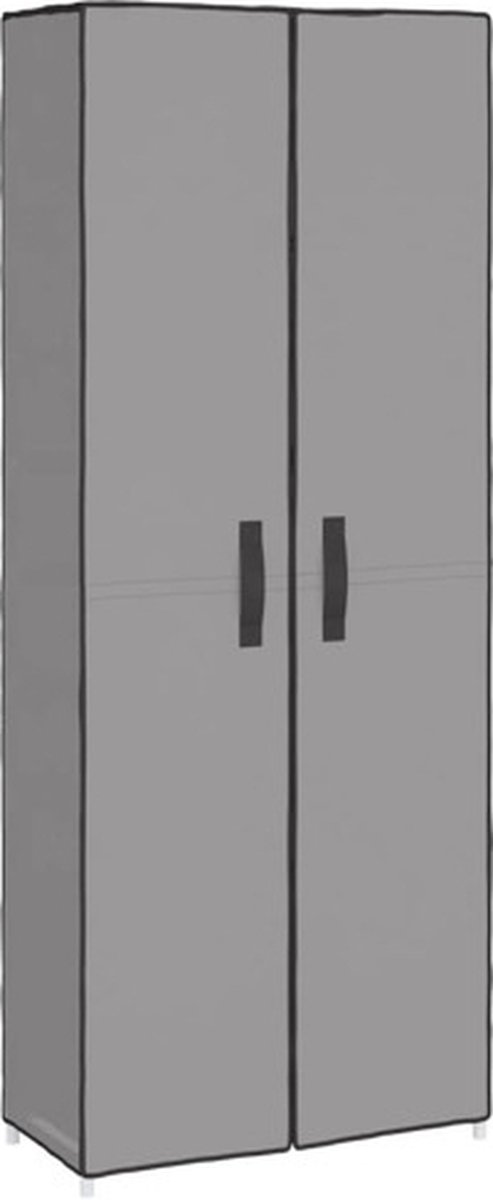 vidaXL Schoenenkast - 60x30x166 - cm - stof - grijs
