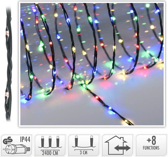 LED Verlichting 800 LED - 24 meter - multicolor - voor binnen en buiten - 8 Lichtfuncties - Soft Wire