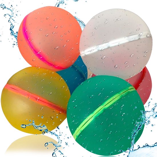 JUST23 Herbruikbare Waterballonnen 6 stuks - Zelfsluitend - Waterbal - Speelgoed