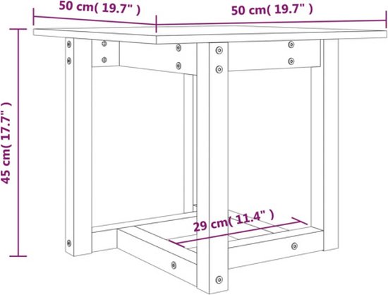 vidaXL Salontafel 50x50x45 cm en pin massif gris - Table basse - Tables basses - Table - Table d'appoint
