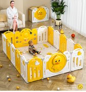 Kunststof grondbox van Babyduck | Playpen | Babypark | Grote babybox | Hoge kwaliteit | Kleur Geel