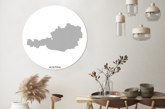 Illustration de l'Autriche en points Assiette en plastique cercle mural ⌀ 140 cm
