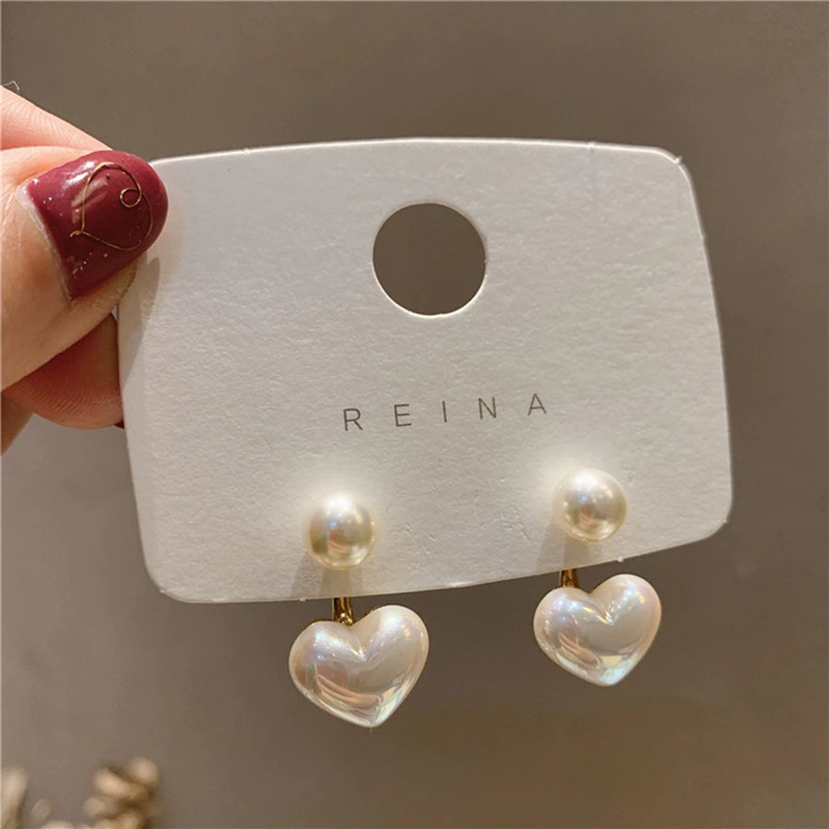 Sara Shop Oorbellen - Hart Oorbellen - aantrekkelijk oorbellen - Parel oorbellen-Parel sieraden-Oorbel accessoires-Elegante oorbellen- Oorknoppen - Mooie Cadeau Voor Meisjes-Kerst cadeau & Sinterklaas cadeau