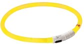 LED EASYDOG halsband - geel - inkortbaar 20 tot 70 CM - oplaadbaar