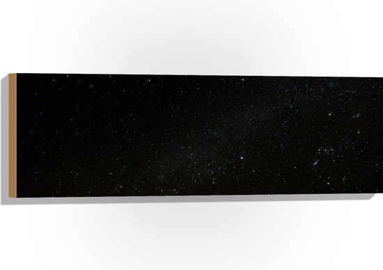 WallClassics - Hout - Donkere Hemel met Sterren - 90x30 cm - 12 mm dik - Foto op Hout (Met Ophangsysteem)