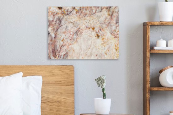 Tableau sur toile Marbre - Oranje - Marron - 40x30 cm - Décoration murale