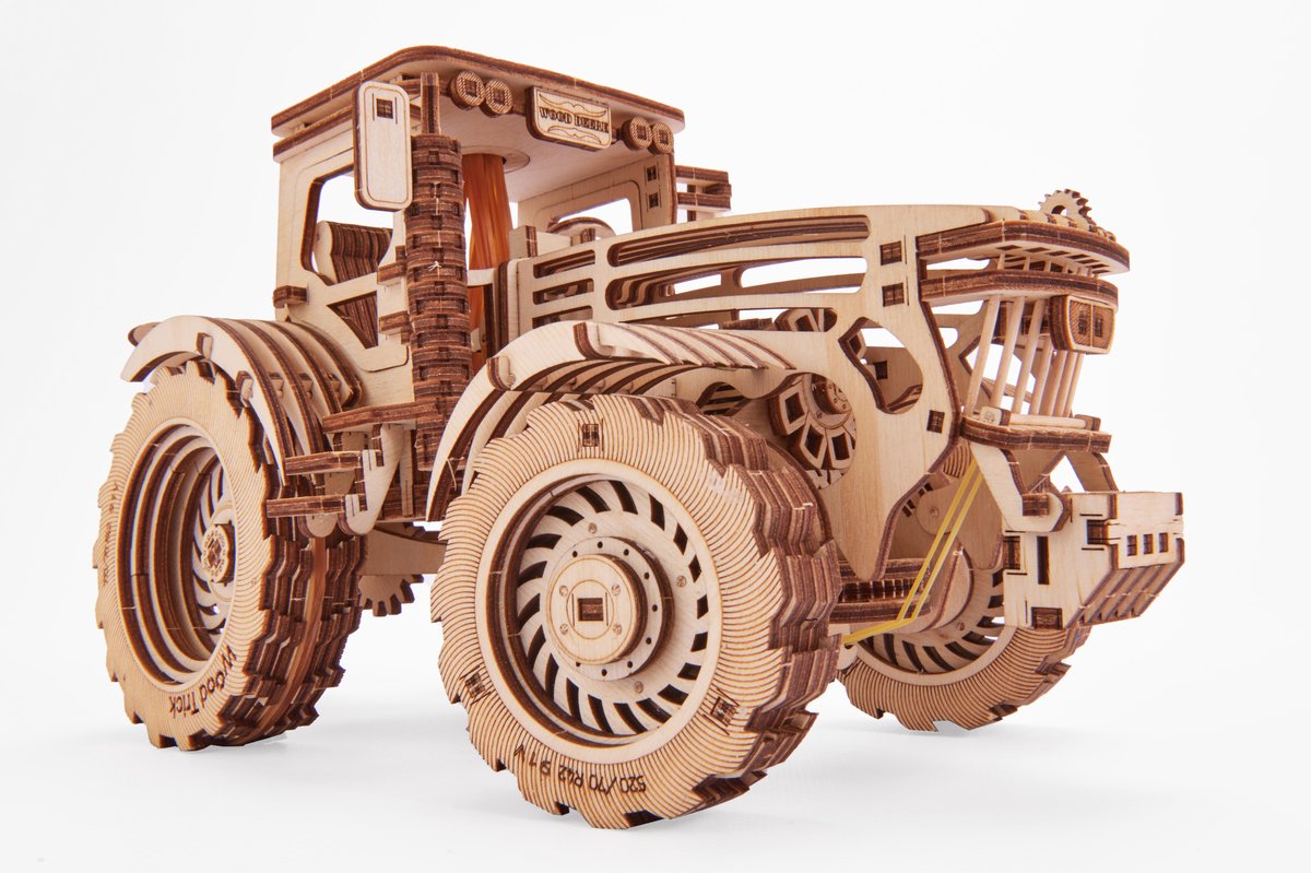 Wood Trick – Modelbouw 3D houten puzzel – Tractor (WDTK006) – 401 stuks - Geen lijm noch verf nodig! — afbeelding 5