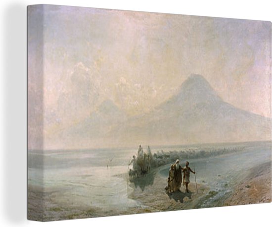 Canvas Schilderij Descent of Noah from Ararat - schilderij van Ivan Aivazovsky - 90x60 cm - Wanddecoratie