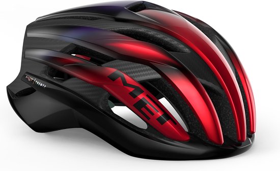 Casque de vélo MET Trenta 3K Carbon MIPS - Taille L - Rouge irisé brillant