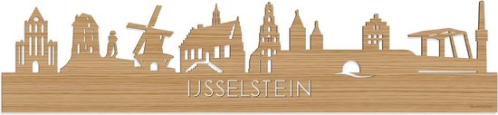 Skyline IJsselstein Bamboe hout - 120 cm - Woondecoratie - Wanddecoratie - Meer steden beschikbaar - Woonkamer idee - City Art - Steden kunst - Cadeau voor hem - Cadeau voor haar - Jubileum - Trouwerij - WoodWideCities