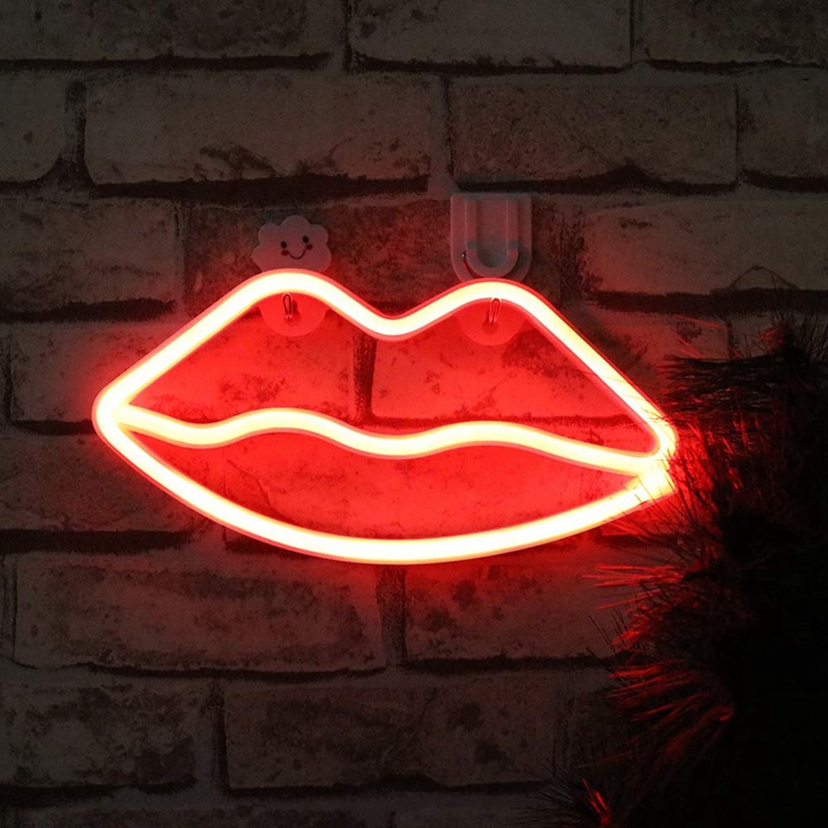 Neon verlichting - Lips - Rode sfeerlicht - Wandlamp - Nachtlamp - Decoratieve Verlichting - Led verlichting -