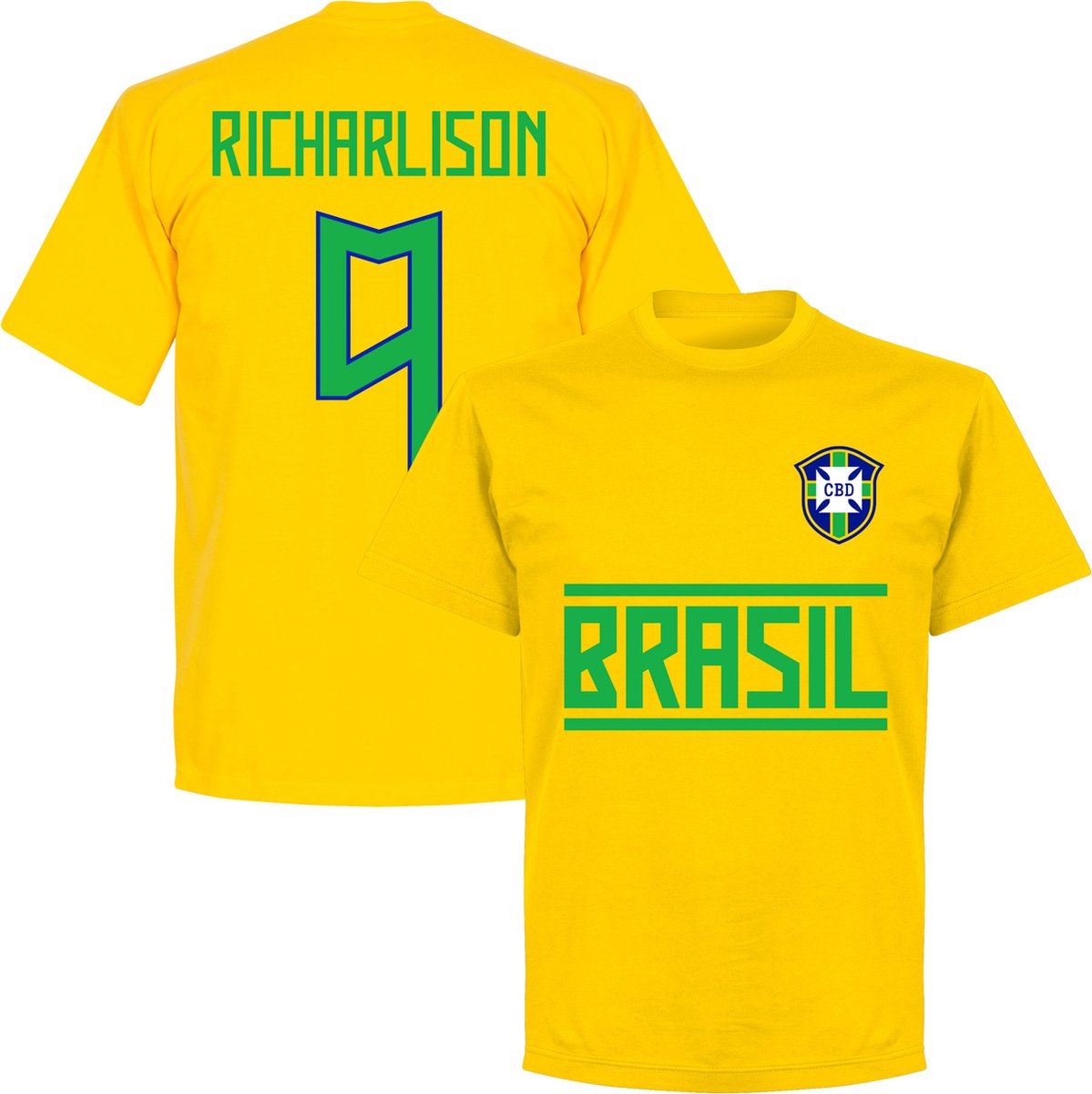 Brazilië Richarlison 9 Team T-Shirt - Geel - 3XL