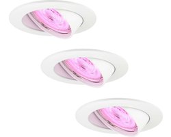 Ledvion - 3X SMART LED Inbouwspot Amsterdam - Wit - Dimbaar
