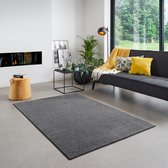 Carpet Studio Santa Fe Vloerkleed 115x170cm - Laagpolig Tapijt Woonkamer - Tapijt Slaapkamer - Kleed Donkergrijs