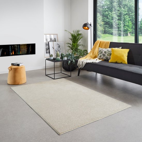 Carpet Studio Santa Fe Vloerkleed 115x170cm - Laagpolig Tapijt Woonkamer - Tapijt Slaapkamer - Kleed Crème