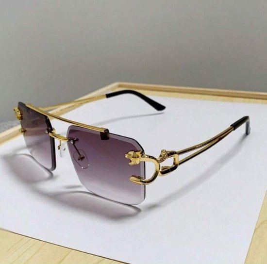 Zonnebril Paars | Rimless Glasses | Oversized | Frameloos Zonnebril| Trendy Eyewear voor Heren en Dames | Randloze Zonnebril | Heren/ Dames bril | zomerbril/ bril/ brillen | Heren zonnebril / zonnebril zonder rand | zomer bril | Randloze bril — afbeelding 2
