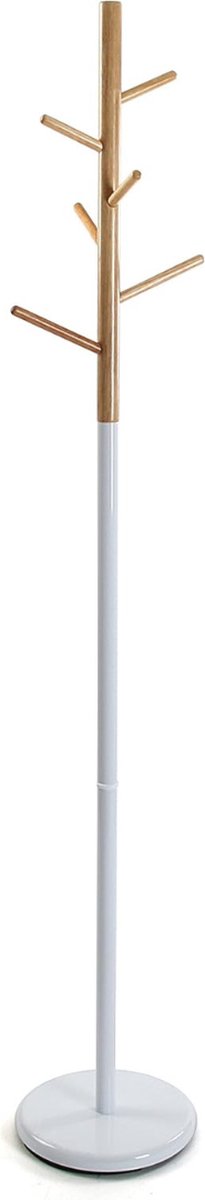 VELTRR® Kapstok Staand - Garderoberek - Kledingrek Haken- Industrieel - Wit