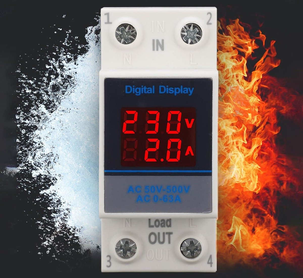 DIN-rail Voltmeter Spanningsmeter 3-fasen Digitaal Display AC 80-500V Montage Fasevolgorde Fase-uitval Overspanning Onderspanningsbeveiliging voor Meting DIN-rail Voltmeter Spanningsmeter 3-fasen Digitaal Display AC 80-500V Montage Fasevolgorde Fase-uitval Overspanning Onderspanningsbeveiliging voor Meting