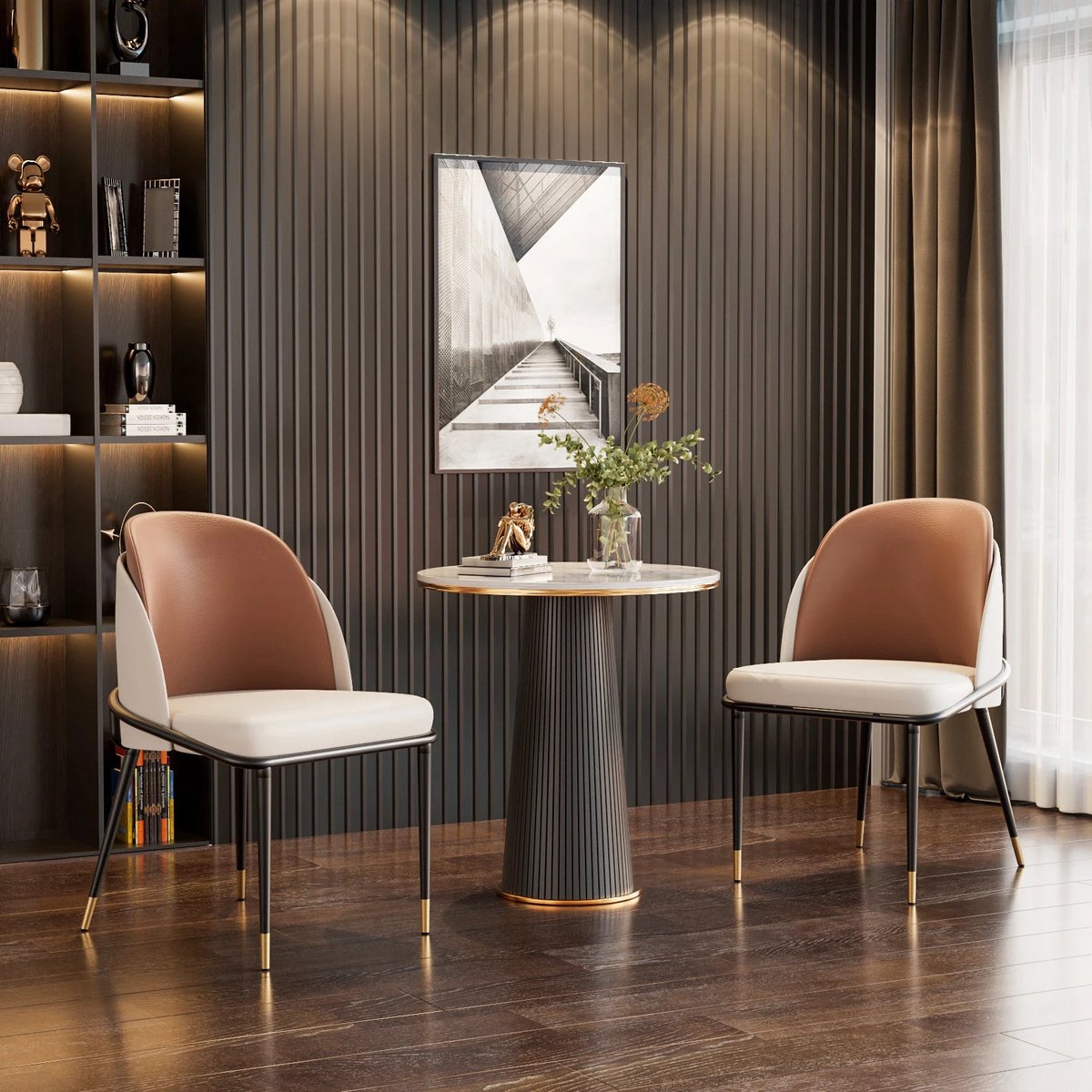 Eetkamerstoelen - Stoelen - Eetkamerstoelen set van 2 - Kunstleren Bekleding - Comfortabel
