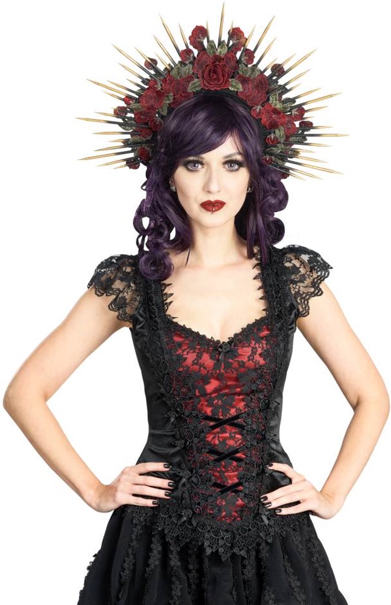 Sinister - 1296 Mouwloze top - XXL - Zwart/Bordeaux rood