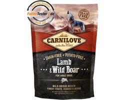 Hondenvoer CARNILOVE - Lam en Wild Zwijn - Graanvrij, 4kg, Hoogwaardige Eiwitten