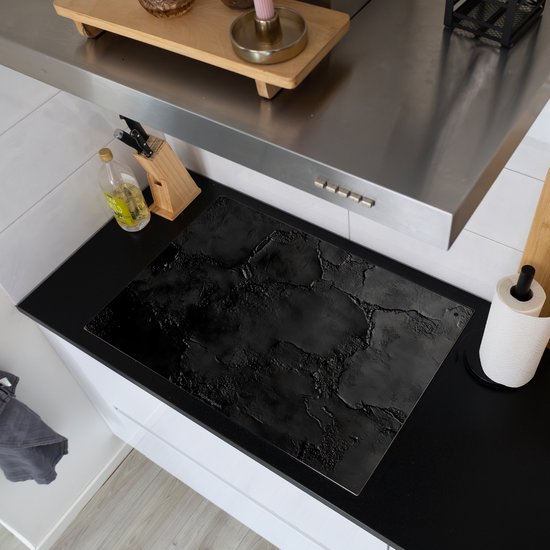 KitchenYeah® Protection plaque induction 75x55 cm - Noir - Pierre - Protege plaque de cuisson - Couvre plaque induction - Protecteur d'induction - Cuisine