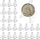 Porte-pièces En Acrylique Chevalet : 50 Pièces Présentoir De Cartes En Acrylique Transparent, Chevalet En Plastique, Mini Porte-pièces Pour Pièces De Monnaie, Montres De Poche, Médailles
