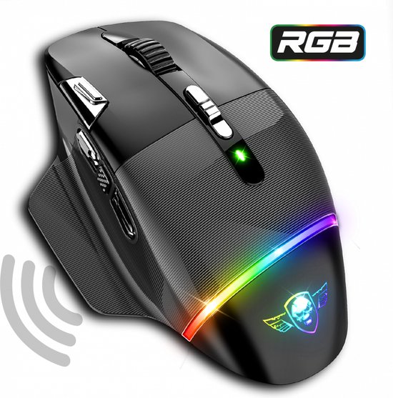 Spirit of gamer XPERT-M800 - Bluetooth Gaming Muis - Draadloze Muis - Ergonomisch - 10.000 DPI - RGB LED Verlichting - Oplaadbaar
