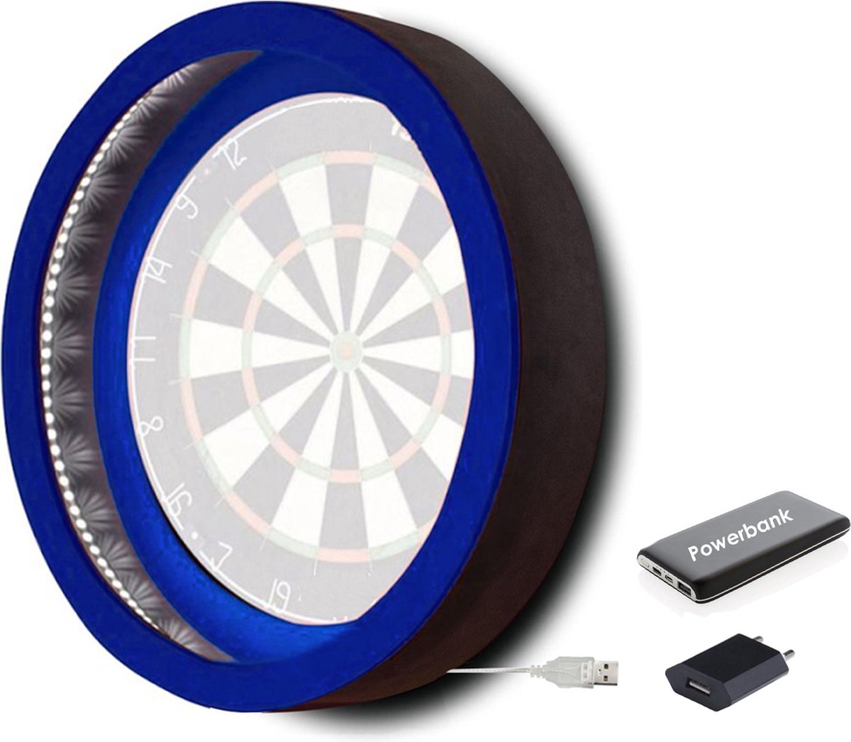 Dragon Darts Lunar Eclipse - Dartbord Verlichting - Inclusief Powerbank - LED Surround - Blauw