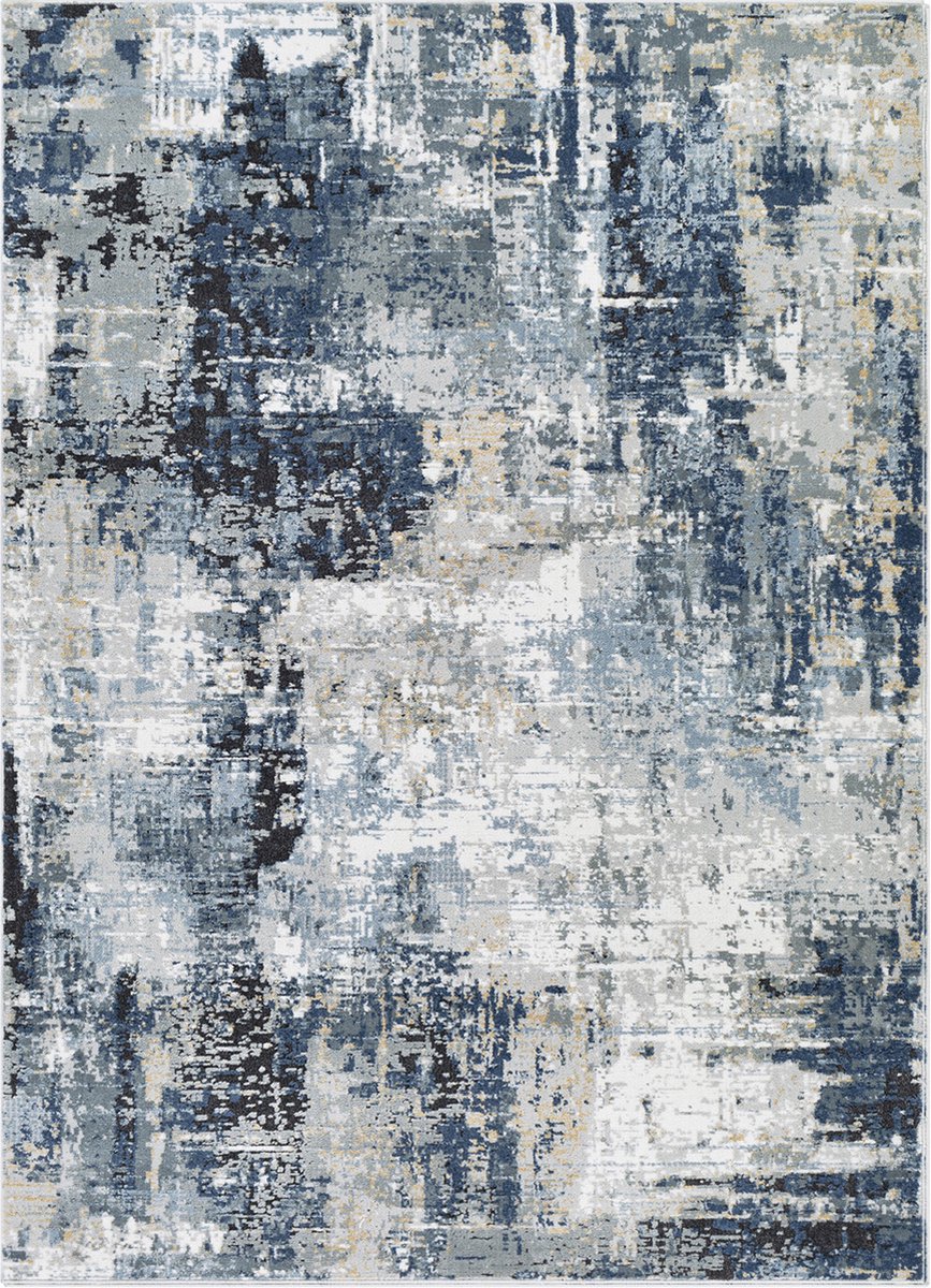 SURYA - LENA Modern Abstract Blauw Tapijt