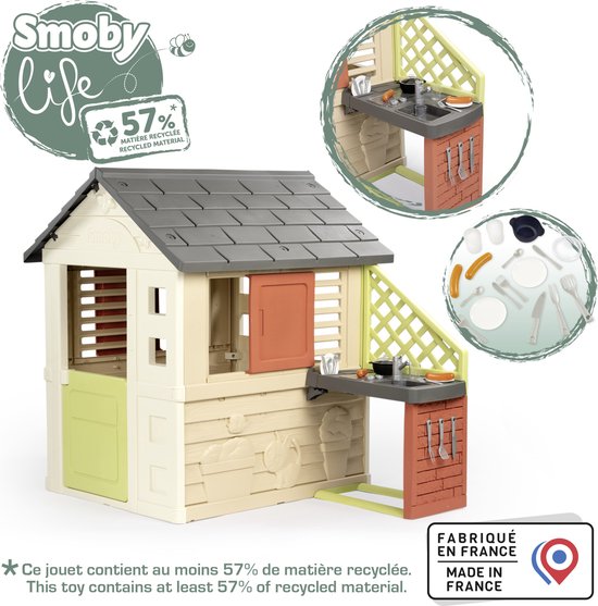 Smoby - Smoby Life - Nature Playhouse met keuken - Speelhuis - Accessoires - Vanaf 2 jaar.